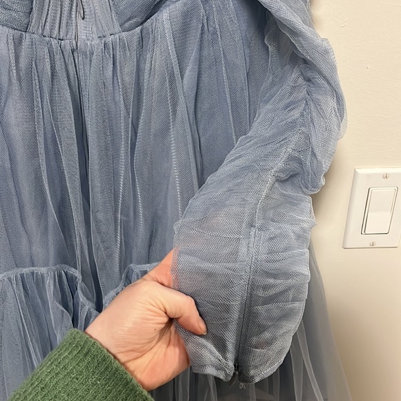 Zimmermann Ruched Tulle Dress Blue - Picture 9 of 11